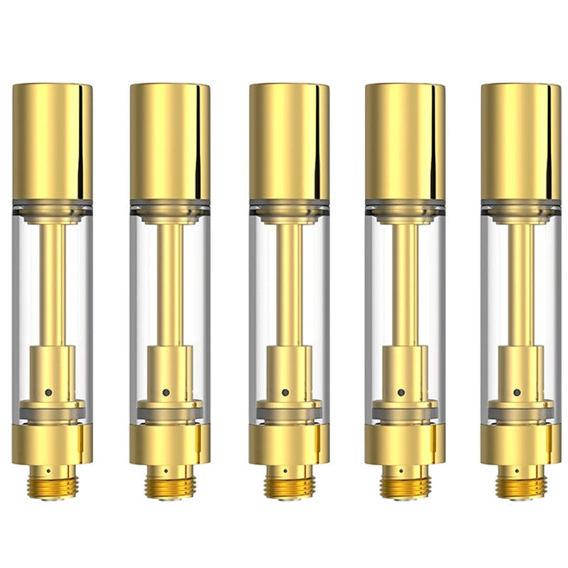 Wholesale 510 Empty Gold THC Cartridges With 0.5mL 0.8mL 1.0mL Option